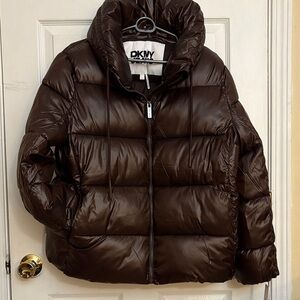 DKNY Dark Brown Quilted Jacket